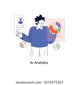 Ar Analytics Flat Style Design Vector illustration. Stock illustration