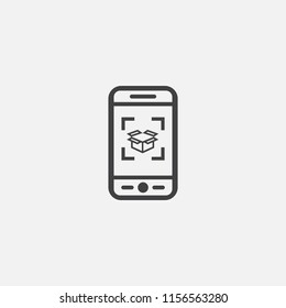 AR app base icon. Simple sign illustration. AR app symbol design from Augmented reality series. Can be used for web, print and mobile