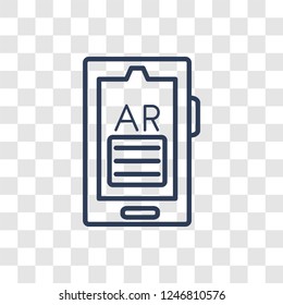 ar app icon. Trendy linear ar app logo concept on transparent background from General  collection