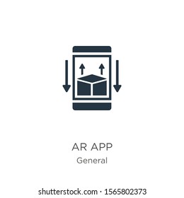Ar app icon vector. Trendy flat ar app icon from general collection isolated on white background. Vector illustration can be used for web and mobile graphic design, logo, eps10