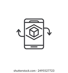 Ar app outlined icon isolated on white background