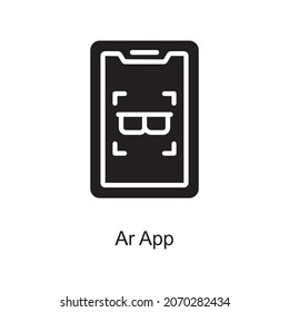 Icono de Ar App Trendy aislado en fondo blanco y en blanco para tu diseño