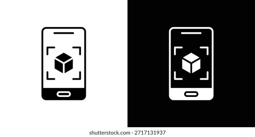 Ar apps icon, glyph style icon for web site or mobile app