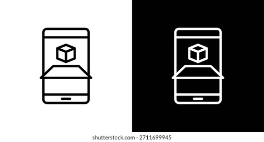 Ar apps icon symbol in thin line, outline and stroke style for apps