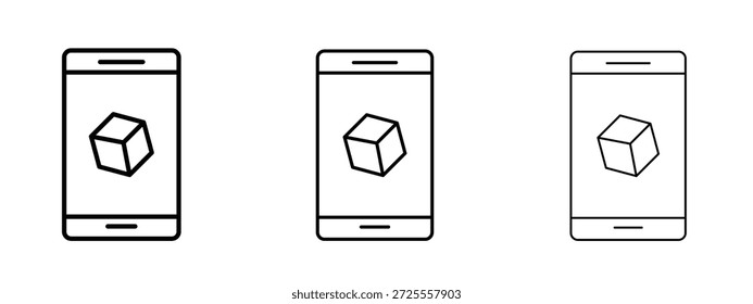 Ar apps icon thin line symbol on white background, editable stroke vector illustration