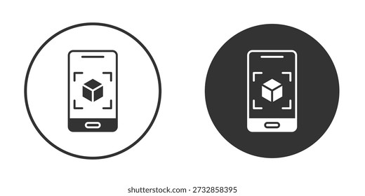 Ar apps icon vector silhouette in black. simple flat icon vector.