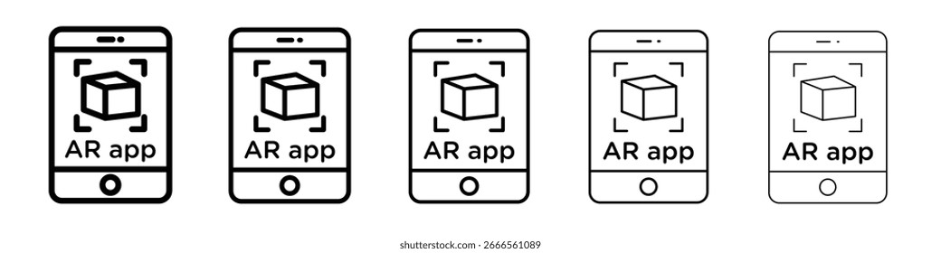 Ar apps icon in web style. Vector illustration. Eps10