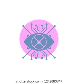 Ar, augmentation, cyber, eye, lens Glyph Icon.