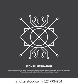 Ar, augmentation, cyber, eye, lens Icon. Line vector symbol for UI and UX, website or mobile application