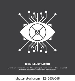 Ar, augmentation, cyber, eye, lens Icon. glyph vector symbol for UI and UX, website or mobile application