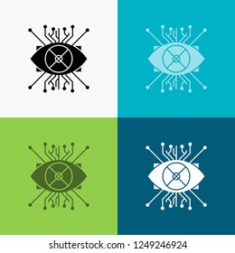Ar, augmentation, cyber, eye, lens Icon Over Various Background. glyph style design, designed for web and app. Eps 10 vector illustration