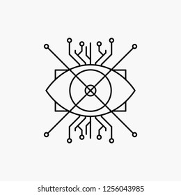 Ar, augmentation, cyber, eye, lens Line Icon. Vector isolated illustration