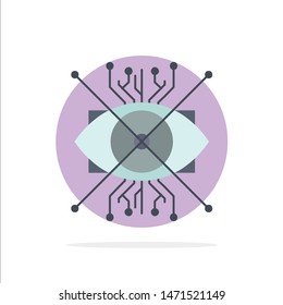 Ar, augmentation, cyber, eye, lens Flat Color Icon Vector
