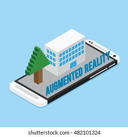 AR augmented reality concept illustration had vision interaction