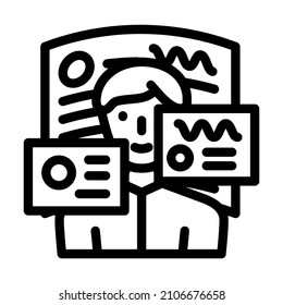 vector de icono de línea de realidad aumentada de la barra de herramientas. un signo de realidad aumentada de la guerra. símbolo de contorno aislado ilustración negra