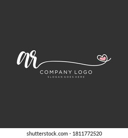 AR Beauty vector initial logo, handwriting logo of initial signature, wedding, fashion, jewelry, boutique, floral and botanical with creative template for any company or business.