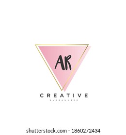 AR Beauty vector initial logo, handwriting logo art design of initial signature, wedding, fashion, jewerly, boutique, floral and botanical with creative template for any company or business.