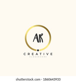 AR Beauty vector initial logo, handwriting logo art design of initial signature, wedding, fashion, jewerly, boutique, floral and botanical with creative template for any company or business.