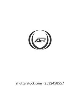 Ar black and white logo with circle