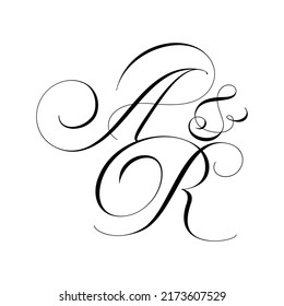 AR Calligraphy Monogram initial letters logo Design