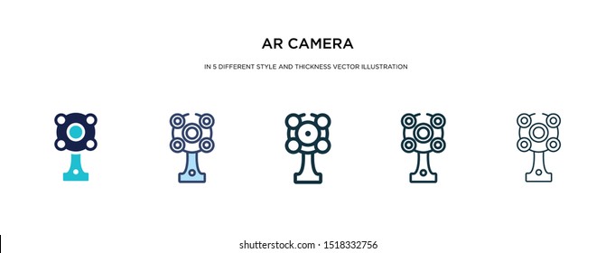 ar camera icon in different style and thickness vector illustration. Two colored and black ar camera vector icons in filled, outline, line, stroke style can be used for web, mobile, UI