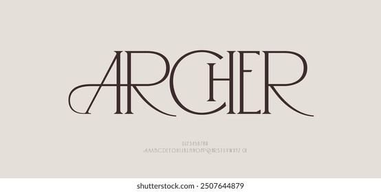 AR CH logo font and number. ci corporate identity modern luxury. Typography elegant beauty lettering serif italic fonts decorative brand wedding vintage retro logos. vector illustration