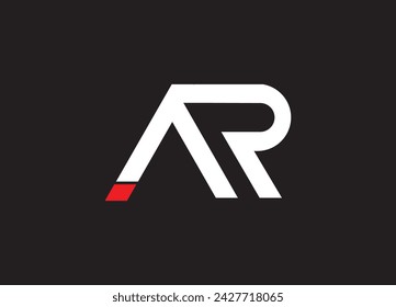 AR Circular Letter Logo with Circle Brush Design