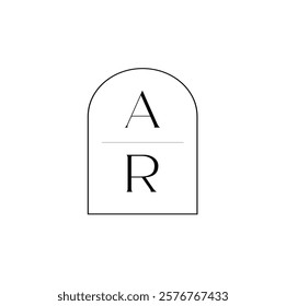 AR Classic Monogram.Modern Creative AR Logo Design. icon initial Based Monogram and Letters in Luxury vector.