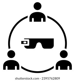 AR Collaboration icon line vector illustration