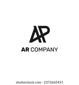 Diseño de logotipo de la empresa AR sencillo