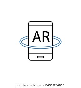 ar concept line icon. Simple element illustration. ar concept outline symbol design.