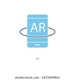 ar concept line icon. Simple element illustration. ar concept outline symbol design.