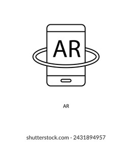 ar concept line icon. Simple element illustration. ar concept outline symbol design.