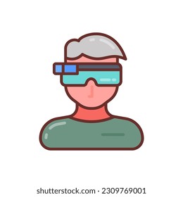 AR Kontaktlinsen Symbol in Vektorgrafik. Illustration