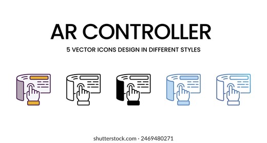 Ar Controller icons vector set stock illustration.