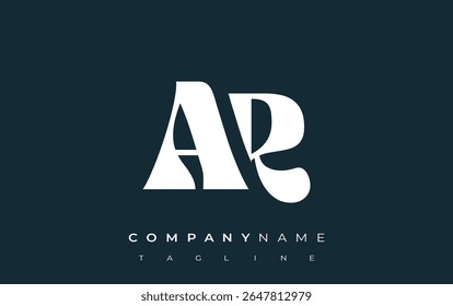 AR Creative Abstract Typography Logo Design. Elegant logo combining bold typography and creative shapes, ideal for branding and identity solutions.