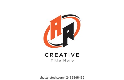 AR Creative Letter Logo mit Kreisbereich. Anfangsbuchstabe AR Verknüpftes kreisförmiges Monogramm-Logo in Großbuchstaben. AR Initial Letter Logo Vektorgrafik Design.