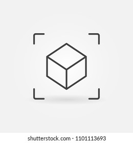 AR Cube lineares Symbol. Vektorverstärktes Reality-Symbol oder Logo-Element in dünner Linie