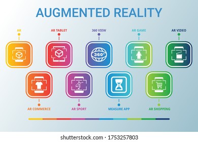 Ar data infographics visualization. Process chart. Abstract elements of graph, diagram with steps, Diagramparts or processes. Vector AR icon template for presentation. Creative infographic.