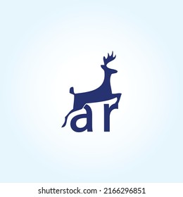 ar Deer Creative Unique Logo With Blue and Gray Color