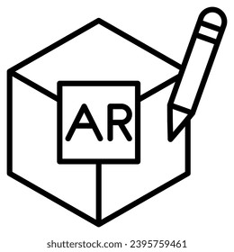 AR Design icon line vector illustration