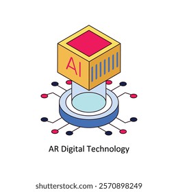 AR Digital Technology isometric Colored illustration. EPS File stock illustration