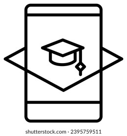 AR Education icon line vector illustration