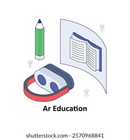 Ar Education isometric Colored illustration. EPS File stock illustration