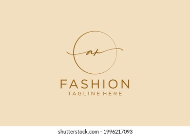 AR Feminine logo beauty monogram and elegant logo design, handwriting logo of initial signature, wedding, fashion, floral and botanical with creative template.