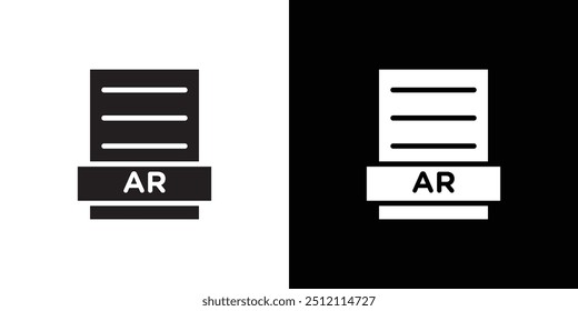AR File Document Icon Black line art vector logo set