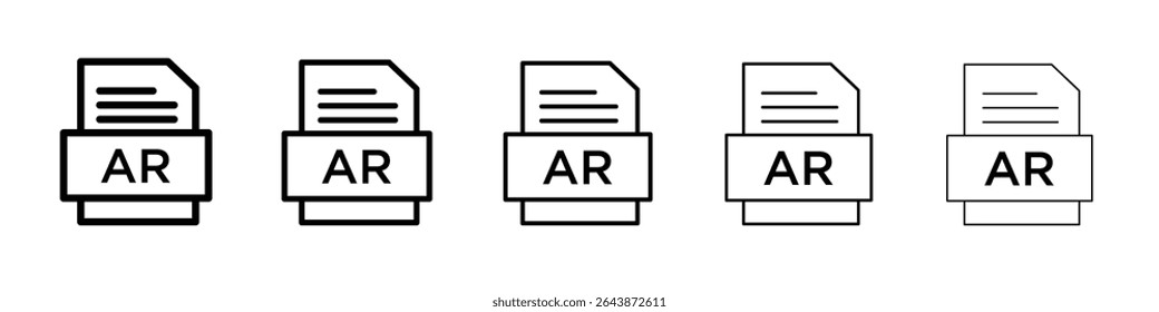 AR File Document Icon black and white vector sign