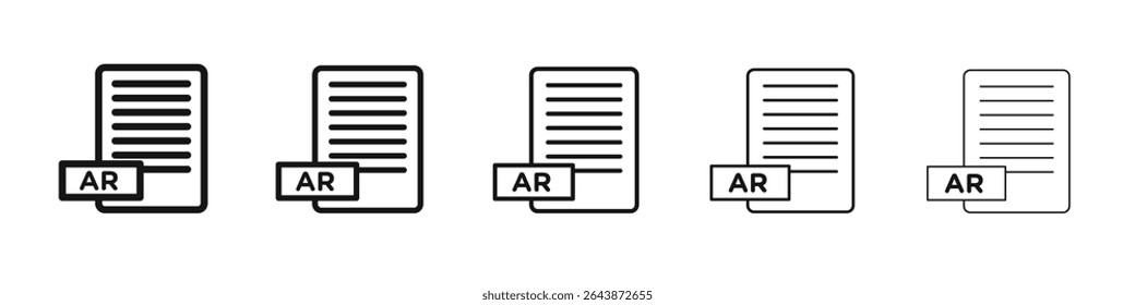 AR File Document Icon black and white vector sign