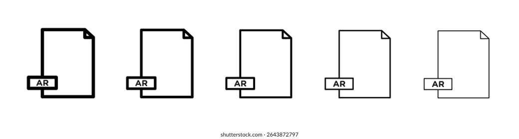 AR File Document Icon black and white vector sign