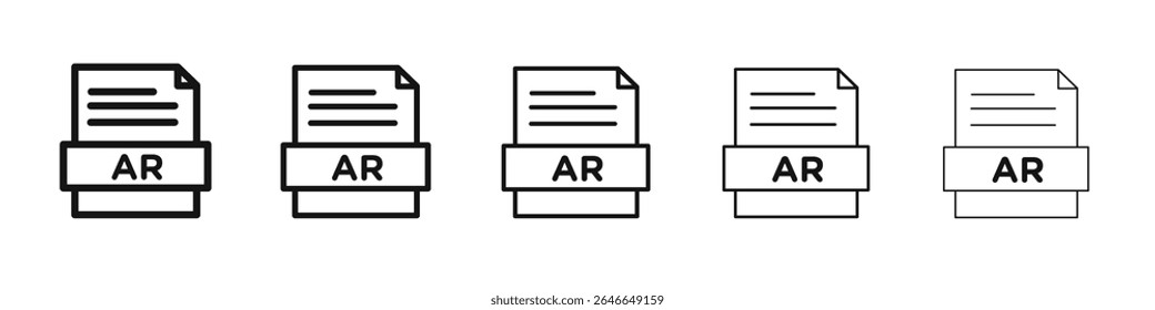 AR File Document Icon black and white vector sign